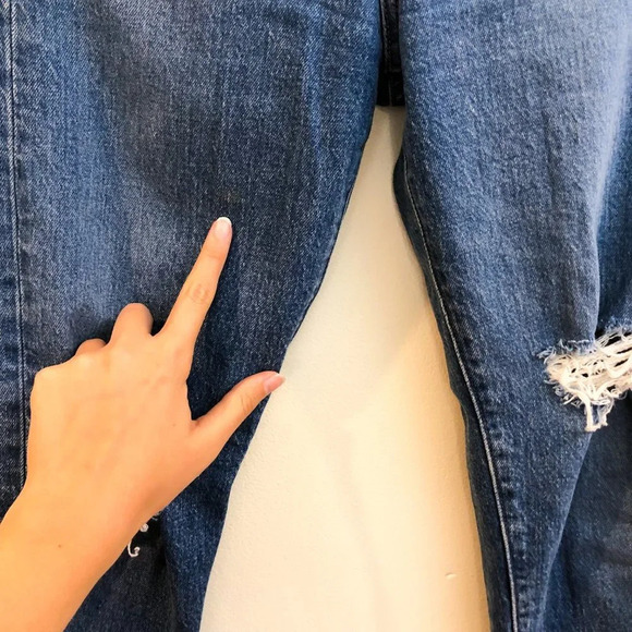 Levi's Wedgie Fit Distressed Skinny High Waist Dark Wash Classic Denim Jeans 25 - Picture 5 of 11